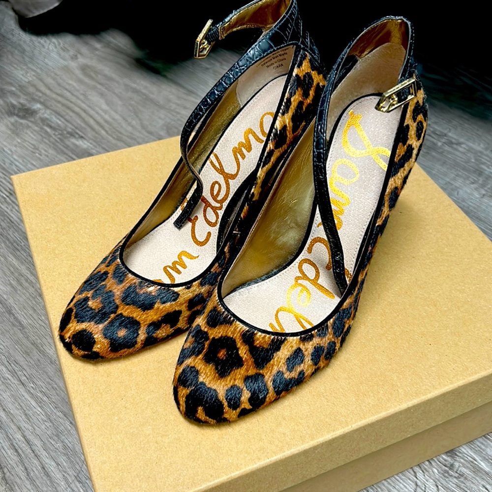 Sam Edelman Leopard Calf Hair heels